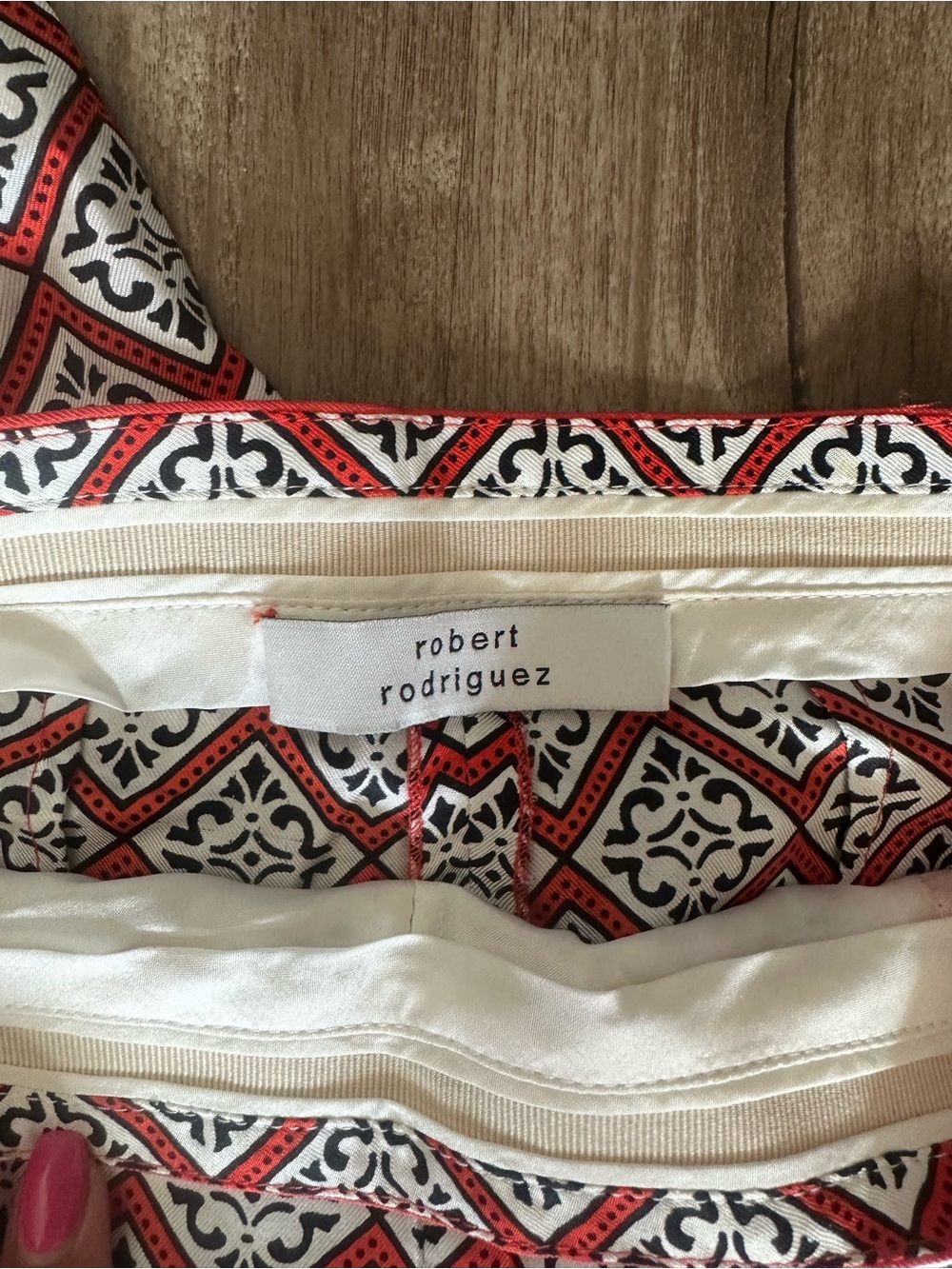 Robert Rodriguez Silk Pants (Orange/White) - Small - Picture 3 of 4